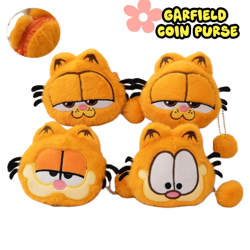 Accordion Wallet Zip - Kawaii Garfield Plush Key Ring Cute