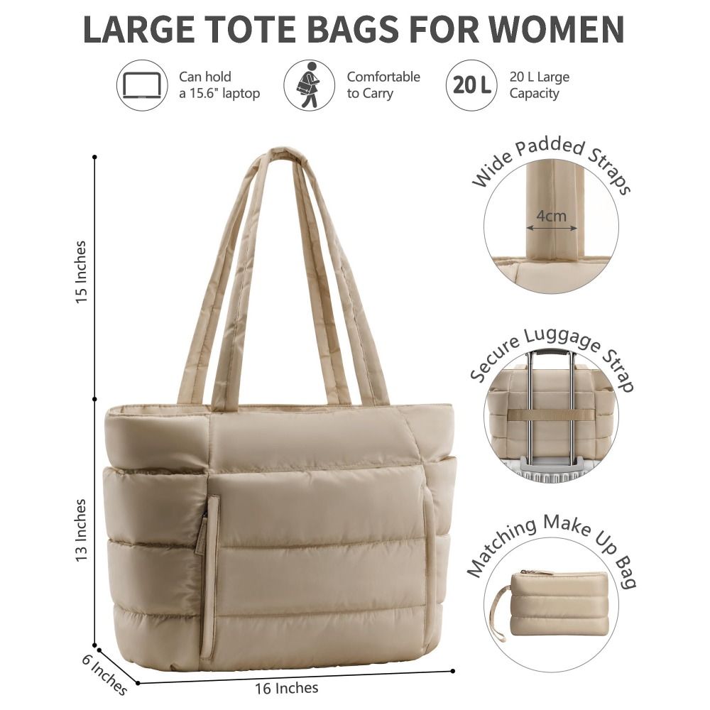 Large Capacity Puffer Tote Bag - Accordion Wallet Zip recensione e prezzo