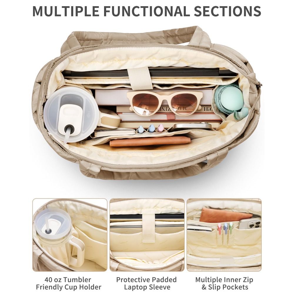 Large Capacity Puffer Tote Bag - Accordion Wallet Zip recensione e prezzo